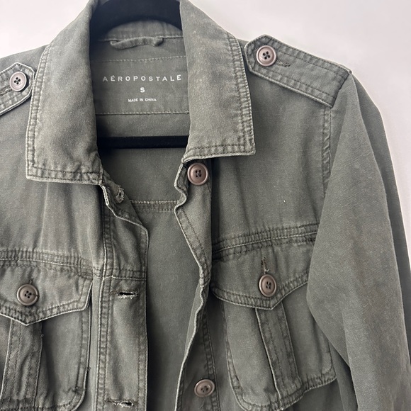 Aeropostale Frayed Military Jacket Size Small - Picture 4 of 7